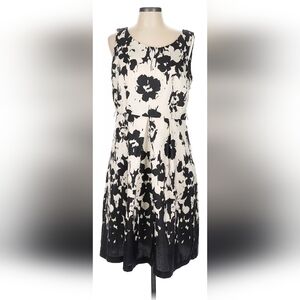 STUDIO I BLACK & CREAM FLOWERS SLEEVELESS DRESS A- Line DRESS,Size16